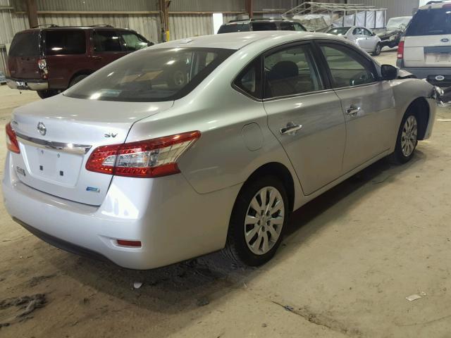 1N4AB7APXDN905024 - 2013 NISSAN SENTRA S SILVER photo 4