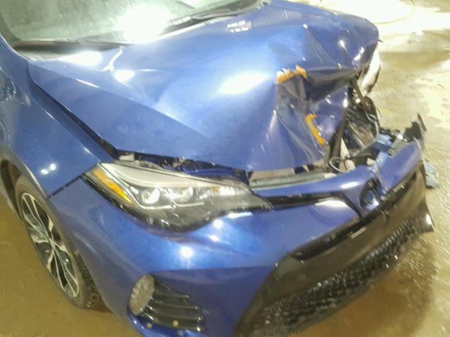 2T1BURHE9HC903783 - 2017 TOYOTA COROLLA L BLUE photo 9