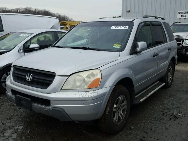 2HKYF18564H502155 - 2004 HONDA PILOT EXL SILVER photo 2