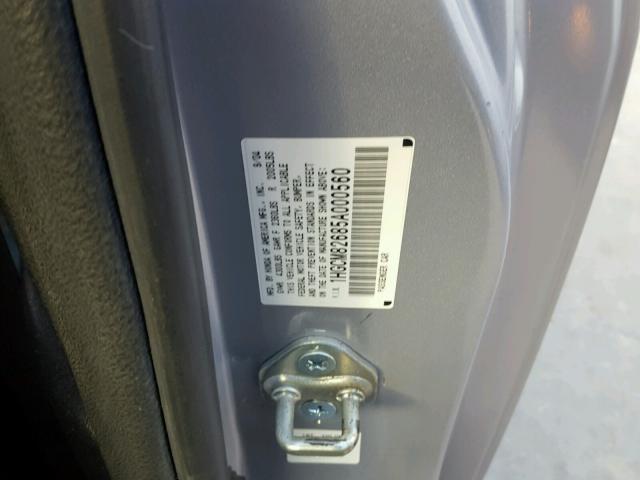 1HGCM82685A000560 - 2005 HONDA ACCORD EX SILVER photo 10