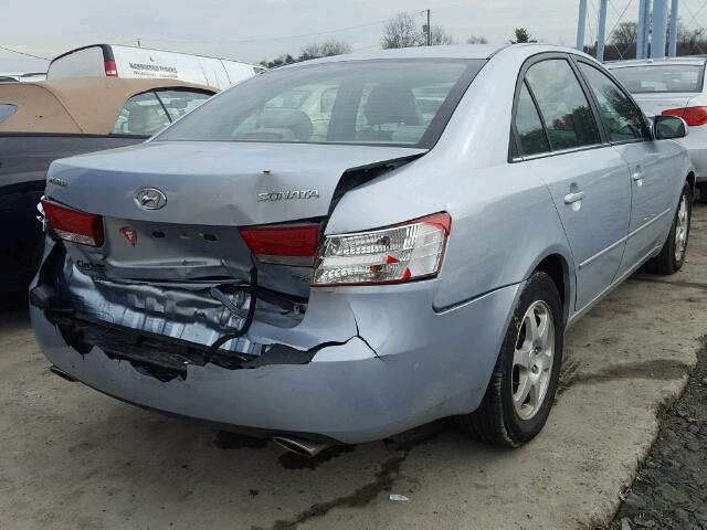 5NPEU46F36H109898 - 2006 HYUNDAI SONATA GLS BLUE photo 4