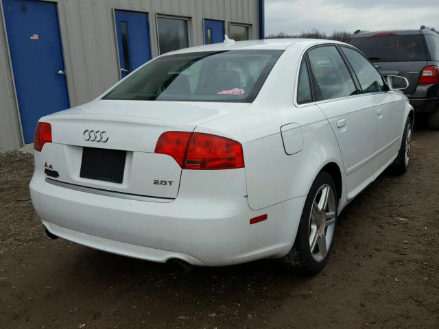 WAUAF78E38A079078 - 2008 AUDI A4 2.0T WHITE photo 4