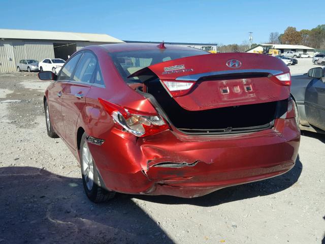 5NPEB4AC6CH493951 - 2012 HYUNDAI SONATA GLS RED photo 3