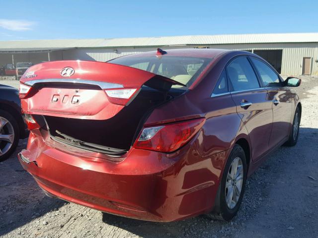 5NPEB4AC6CH493951 - 2012 HYUNDAI SONATA GLS RED photo 4