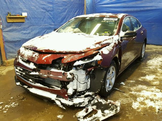 1G1ZB5ST1GF283501 - 2016 CHEVROLET MALIBU LS MAROON photo 2