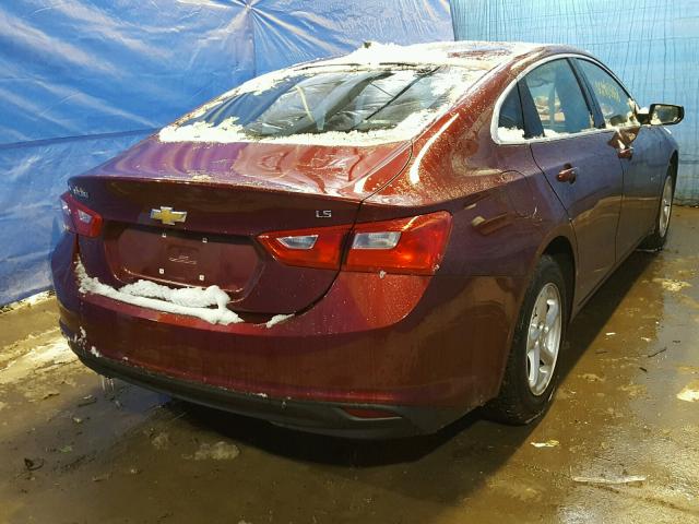 1G1ZB5ST1GF283501 - 2016 CHEVROLET MALIBU LS MAROON photo 4