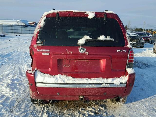 4M2CU57146KJ00834 - 2006 MERCURY MARINER BURGUNDY photo 9