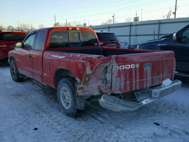 1B7GL22X8WS686944 - 1998 DODGE DAKOTA RED photo 3