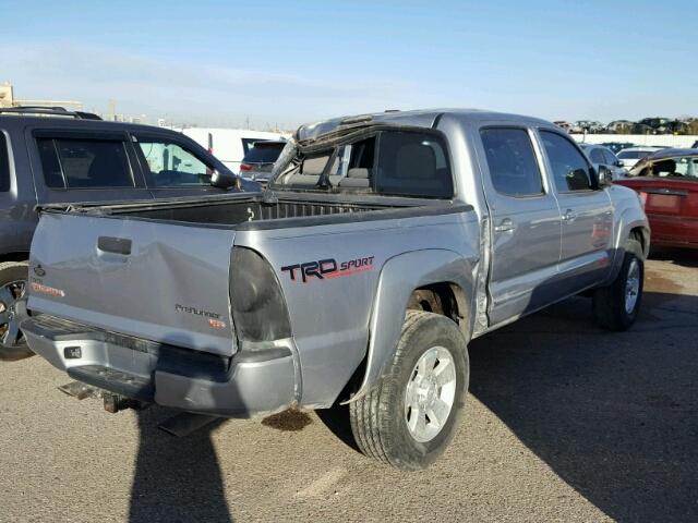 5TFJU4GNXEX051506 - 2014 TOYOTA TACOMA DOU SILVER photo 4