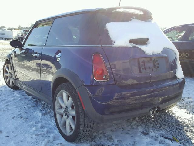 WMWRE33556TJ36887 - 2006 MINI COOPER S BLUE photo 3