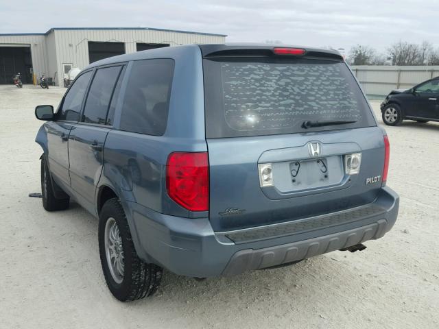 2HKYF18185H530702 - 2005 HONDA PILOT LX GRAY photo 3