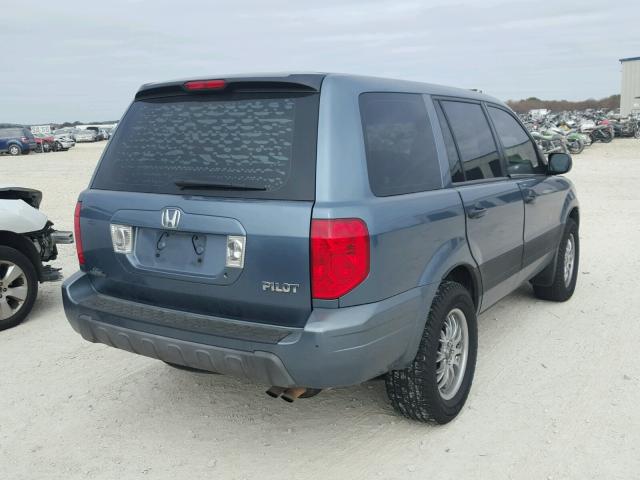 2HKYF18185H530702 - 2005 HONDA PILOT LX GRAY photo 4