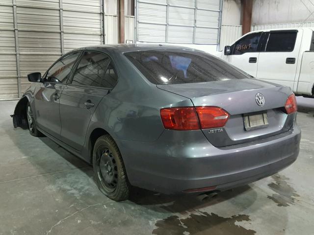 3VW1K7AJ1CM353554 - 2012 VOLKSWAGEN JETTA BASE GRAY photo 3