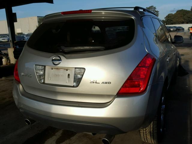 JN8AZ08W64W329828 - 2004 NISSAN MURANO SL GRAY photo 4