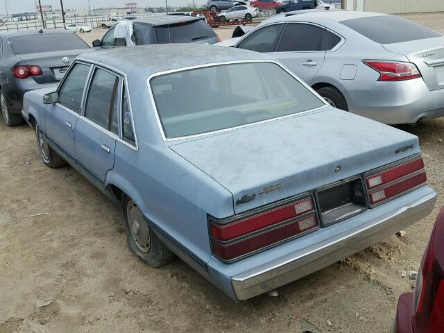 1MEBP8934GG617868 - 1986 MERCURY MARQUIS BLUE photo 3