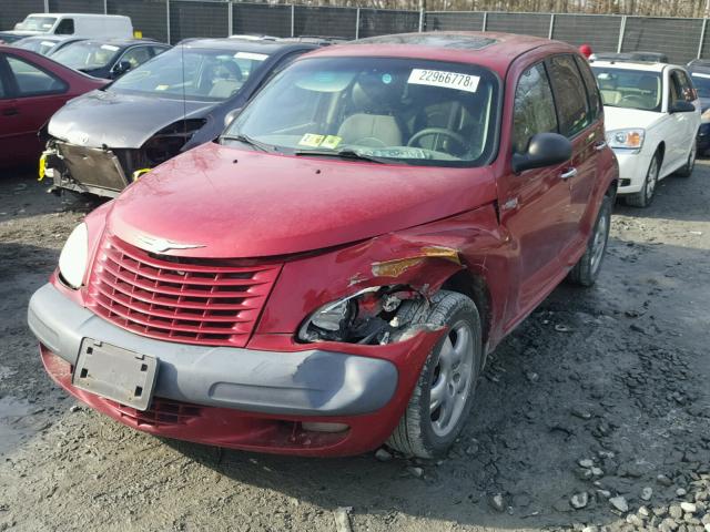 3C8FY4BB61T665156 - 2001 CHRYSLER PT CRUISER BURGUNDY photo 2