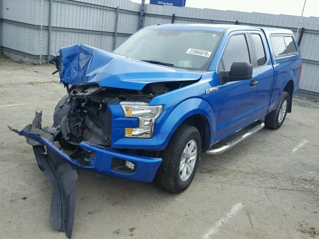 1FTEX1C85FKE50426 - 2015 FORD F150 SUPER BLUE photo 2