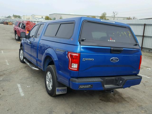 1FTEX1C85FKE50426 - 2015 FORD F150 SUPER BLUE photo 3