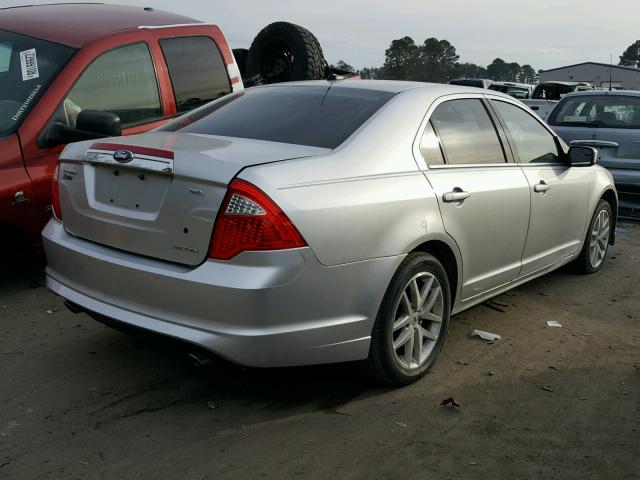 3FAHP0JG4BR292402 - 2011 FORD FUSION SEL SILVER photo 4