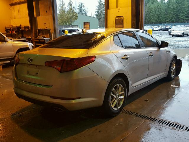 KNAGM4A79D5386994 - 2013 KIA OPTIMA LX SILVER photo 4