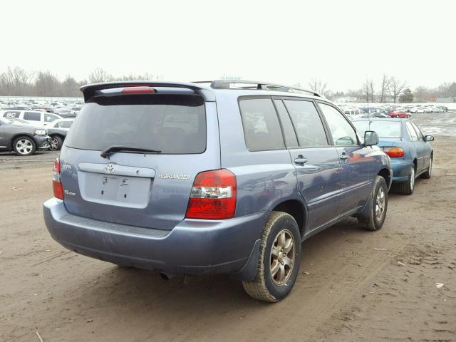 JTEEP21A550102482 - 2005 TOYOTA HIGHLANDER BLUE photo 4