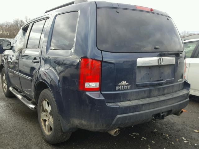 5FNYF4H53BB052431 - 2011 HONDA PILOT EXL BLUE photo 3