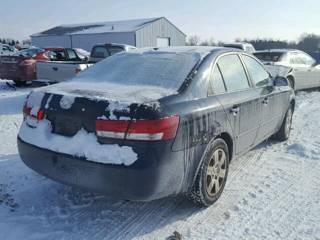 5NPET46C48H383008 - 2008 HYUNDAI SONATA GLS BLUE photo 4