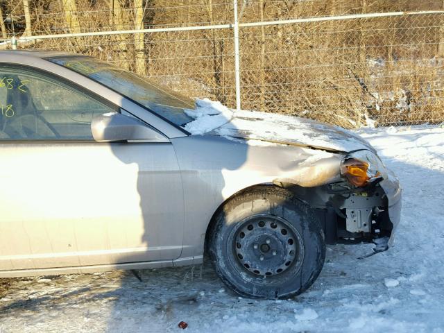 1HGEM22932L106396 - 2002 HONDA CIVIC EX თაფლისფერი ფოტო 9