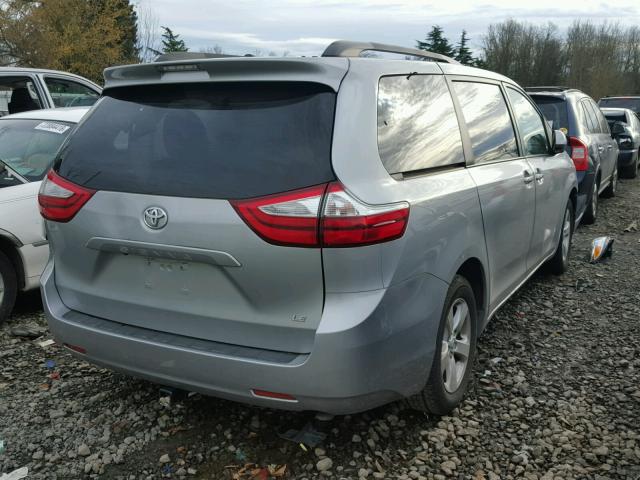 5TDKK3DC3FS611770 - 2015 TOYOTA SIENNA LE SILVER photo 4