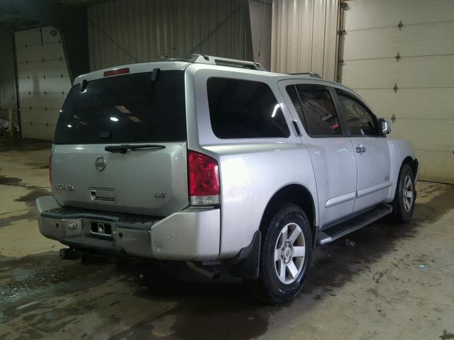 5N1AA08B55N733769 - 2005 NISSAN ARMADA SE SILVER photo 4