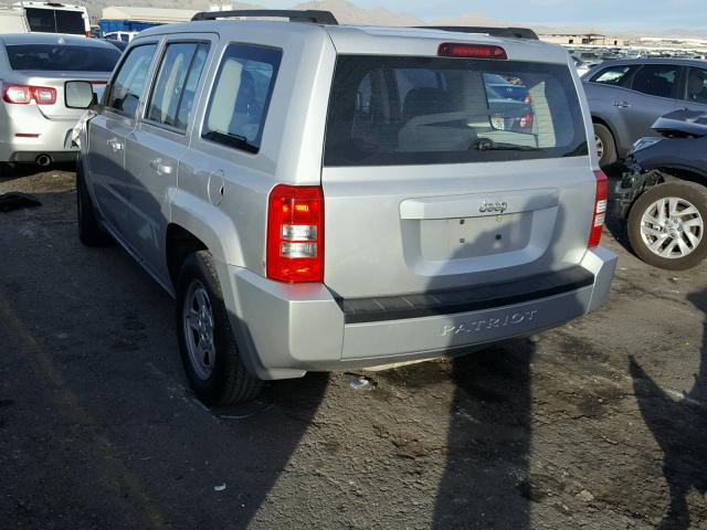 1J4NT2GB5AD604793 - 2010 JEEP PATRIOT SP SILVER photo 3