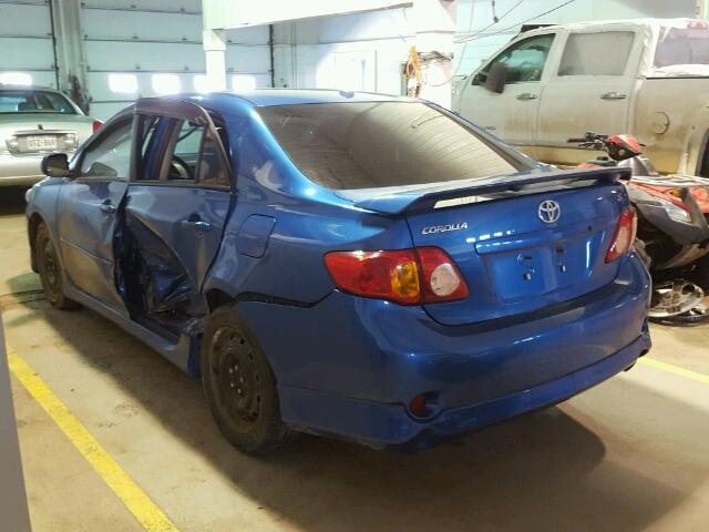 2T1BU40E29C051969 - 2009 TOYOTA COROLLA BA BLUE photo 3