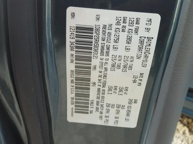 1D8GP25RX5B303121 - 2005 DODGE CARAVAN SE GREEN photo 10