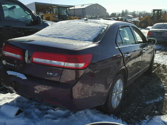 3LNHL2GC2BR770947 - 2011 LINCOLN MKZ BURGUNDY photo 4