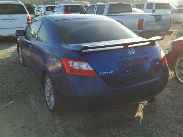 2HGFG21538H706691 - 2008 HONDA CIVIC SI BLUE photo 3