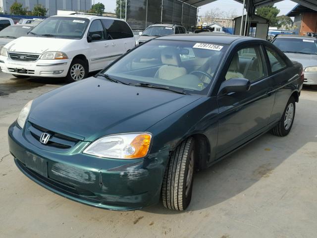 1HGEM22512L079745 - 2002 HONDA CIVIC LX GREEN photo 2