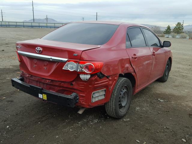 2T1BU4EE4BC562419 - 2011 TOYOTA COROLLA BA RED photo 4