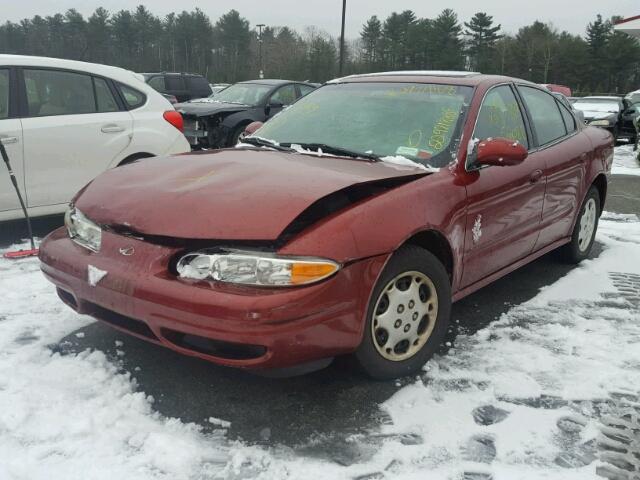 1G3NL52EX1C125882 - 2001 OLDSMOBILE ALERO GL RED photo 2