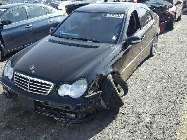 WDBRF52H27F936052 - 2007 MERCEDES-BENZ C 230 BLACK photo 2