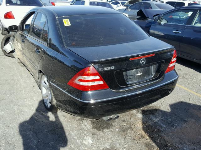 WDBRF52H27F936052 - 2007 MERCEDES-BENZ C 230 BLACK photo 3