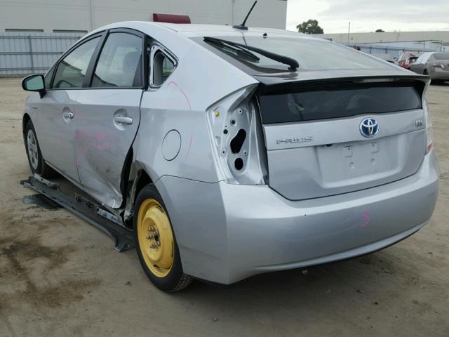 JTDKN3DU5A0039287 - 2010 TOYOTA PRIUS SILVER photo 3