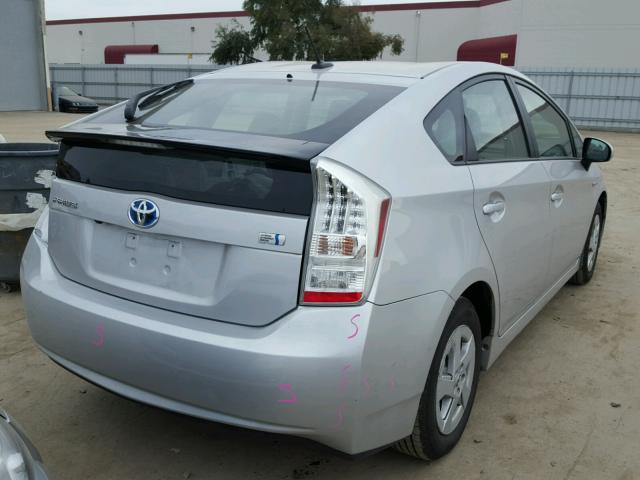 JTDKN3DU5A0039287 - 2010 TOYOTA PRIUS SILVER photo 4