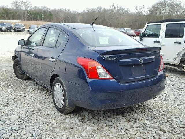 3N1CN7AP1EL834813 - 2014 NISSAN VERSA BLUE photo 3