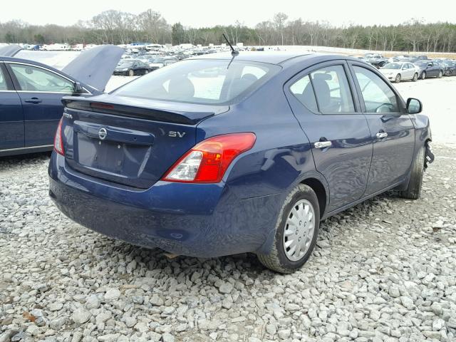 3N1CN7AP1EL834813 - 2014 NISSAN VERSA BLUE photo 4