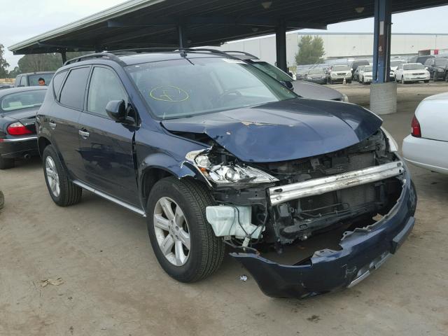 JN8AZ08W47W649072 - 2007 NISSAN MURANO SL BLUE photo 1