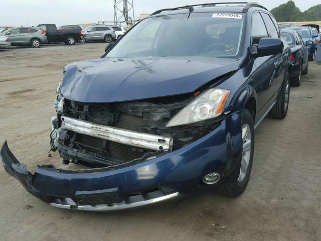 JN8AZ08W47W649072 - 2007 NISSAN MURANO SL BLUE photo 2