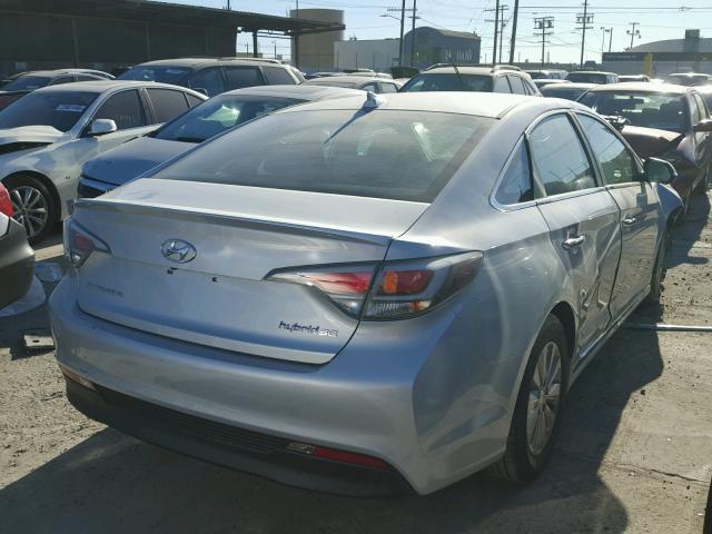 KMHE24L36HA063540 - 2017 HYUNDAI SONATA HYB SILVER photo 4