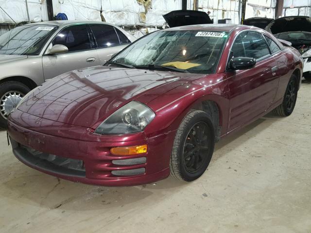 4A3AC44G5YE039172 - 2000 MITSUBISHI ECLIPSE GS RED photo 2