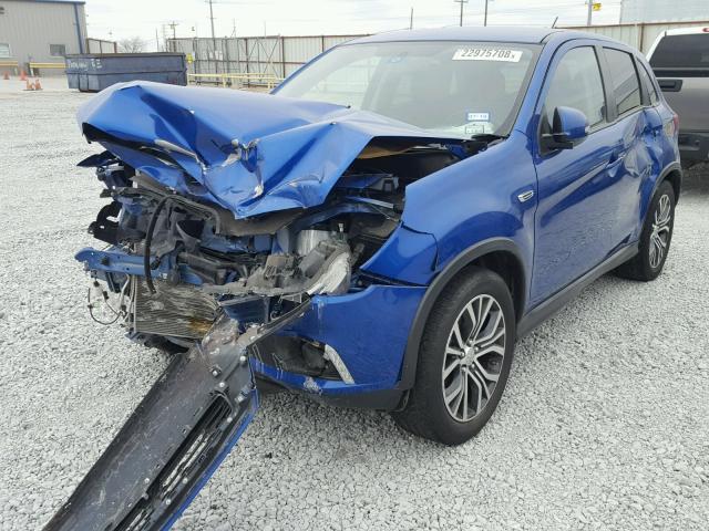 JA4AP3AU4GZ029505 - 2016 MITSUBISHI OUTLANDER BLUE photo 2