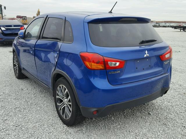 JA4AP3AU4GZ029505 - 2016 MITSUBISHI OUTLANDER BLUE photo 3